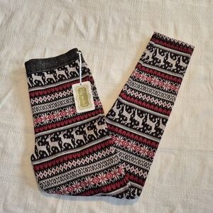 Lilly Wicket girls size M 10/12 patterned pull on knit leggings NEW